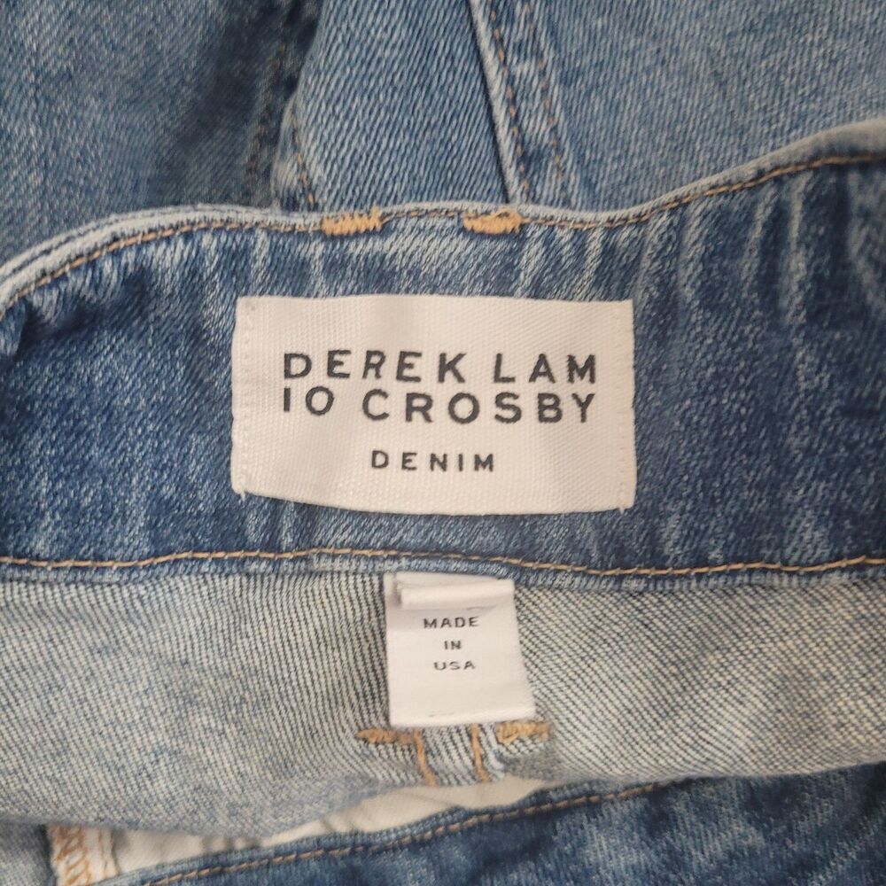 Derek Lam IO Crosby 28 denim jeans flare front seam zip button USA women - Picture 9 of 11